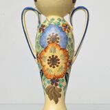 Amphora Vase Ceramic Gouda Holland - Rubens hand painted flower motif - Model 1035