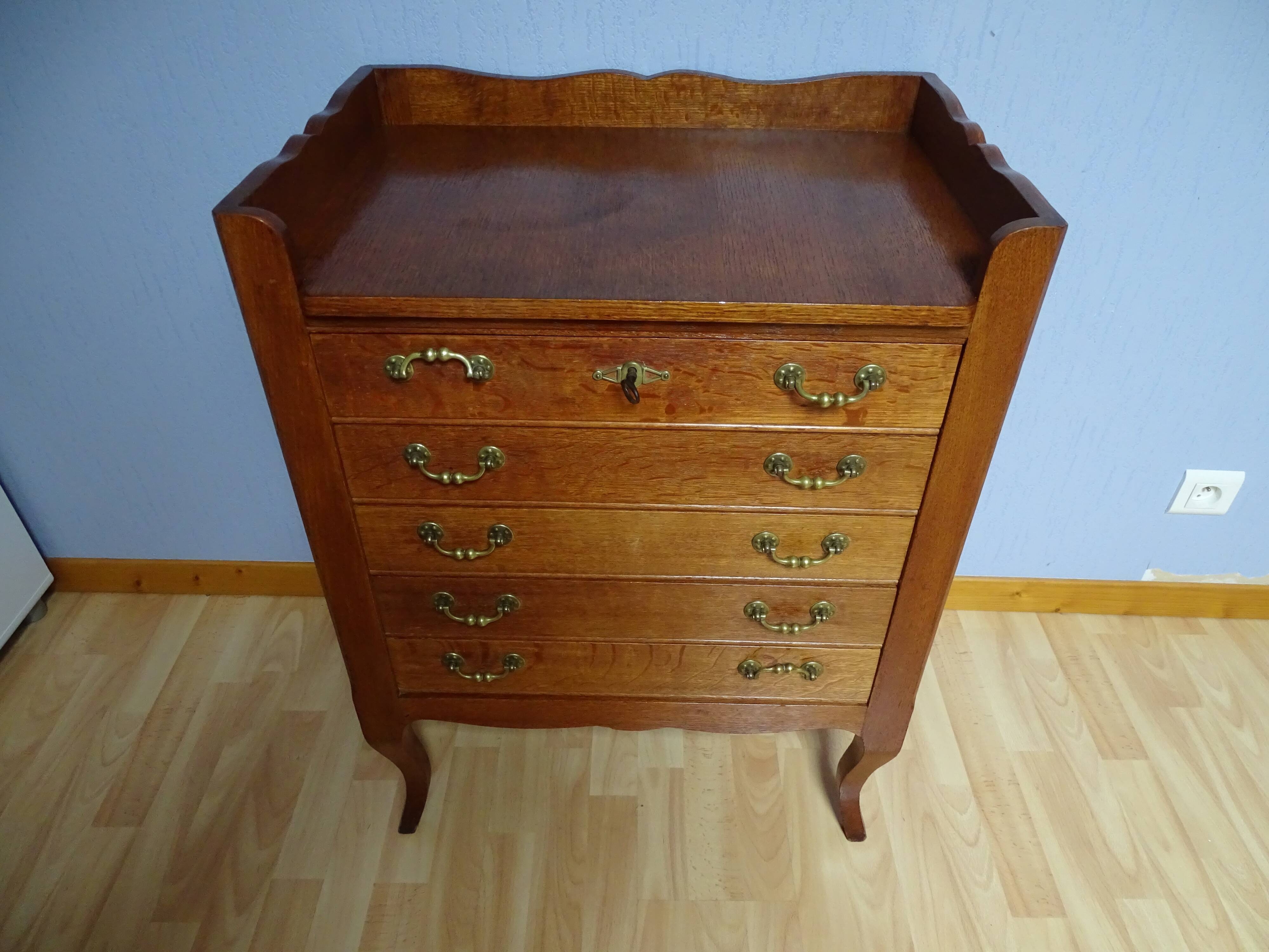 Old oak silversmith cabinet