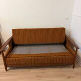 Scandinavian convertible sofa in teak by Grete Jalk, 1960s.