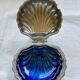 Shell butter dish blue