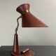 Midcentury leather wrapped French desk lamp style of Jacques Adnet, 1950s