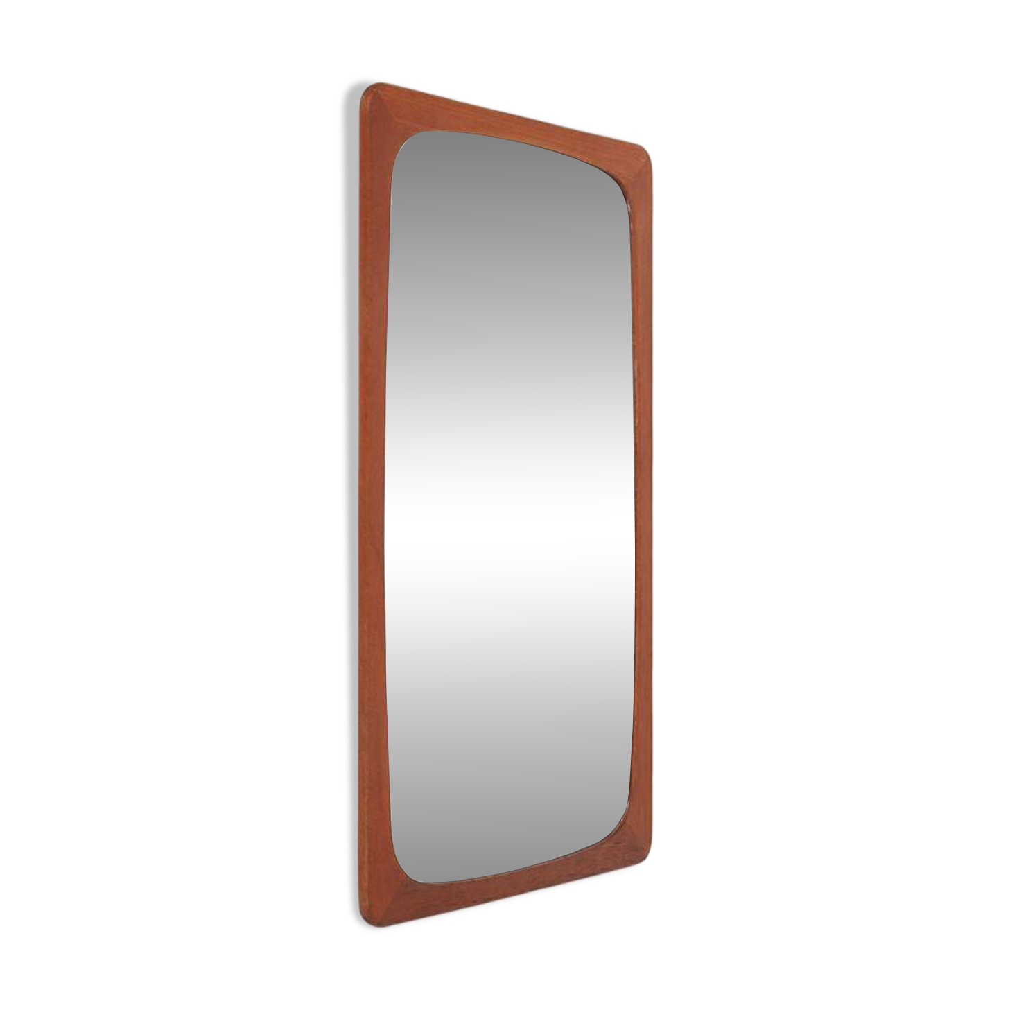 Fully restored mid-century teak mirror / Danish Modern design / 1960s