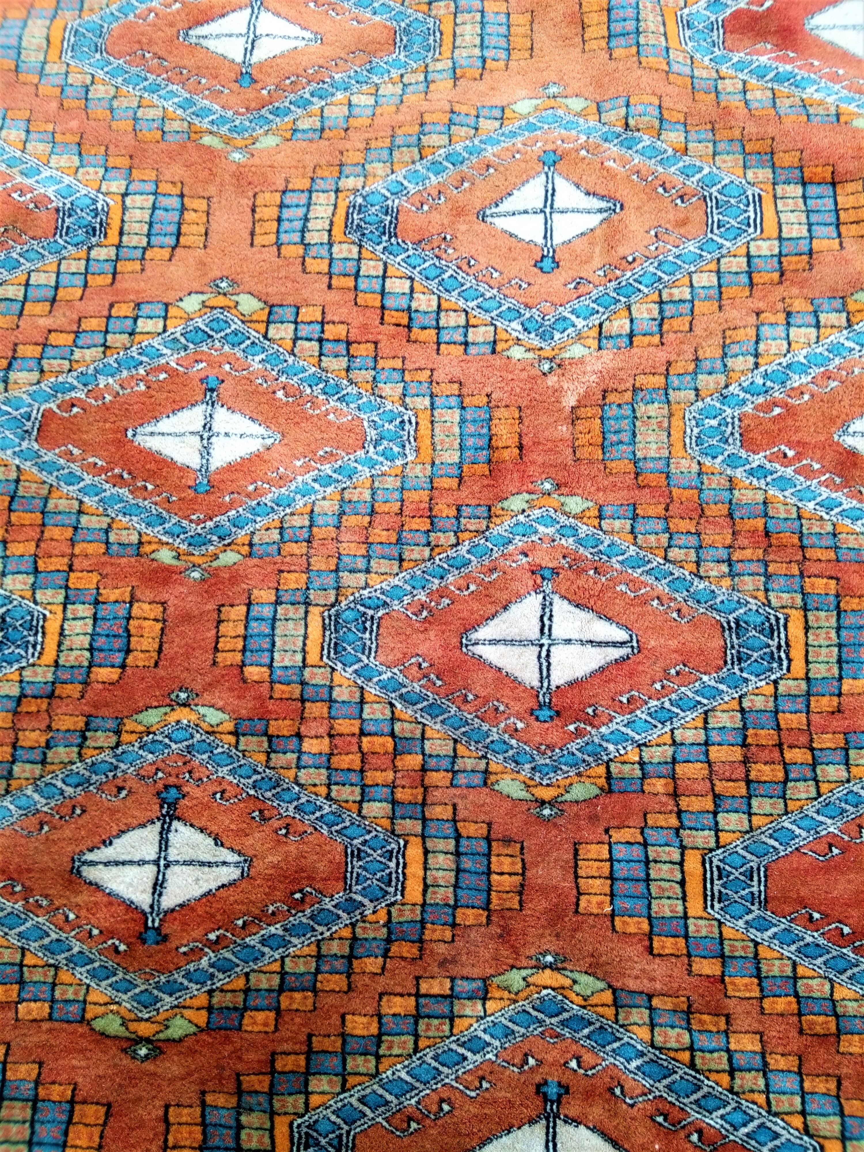 Old oriental rug made hands 280x195cm