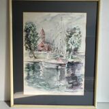 Framed watercolor
