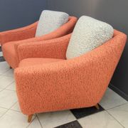 Set of pink and grey club chairs 1960s