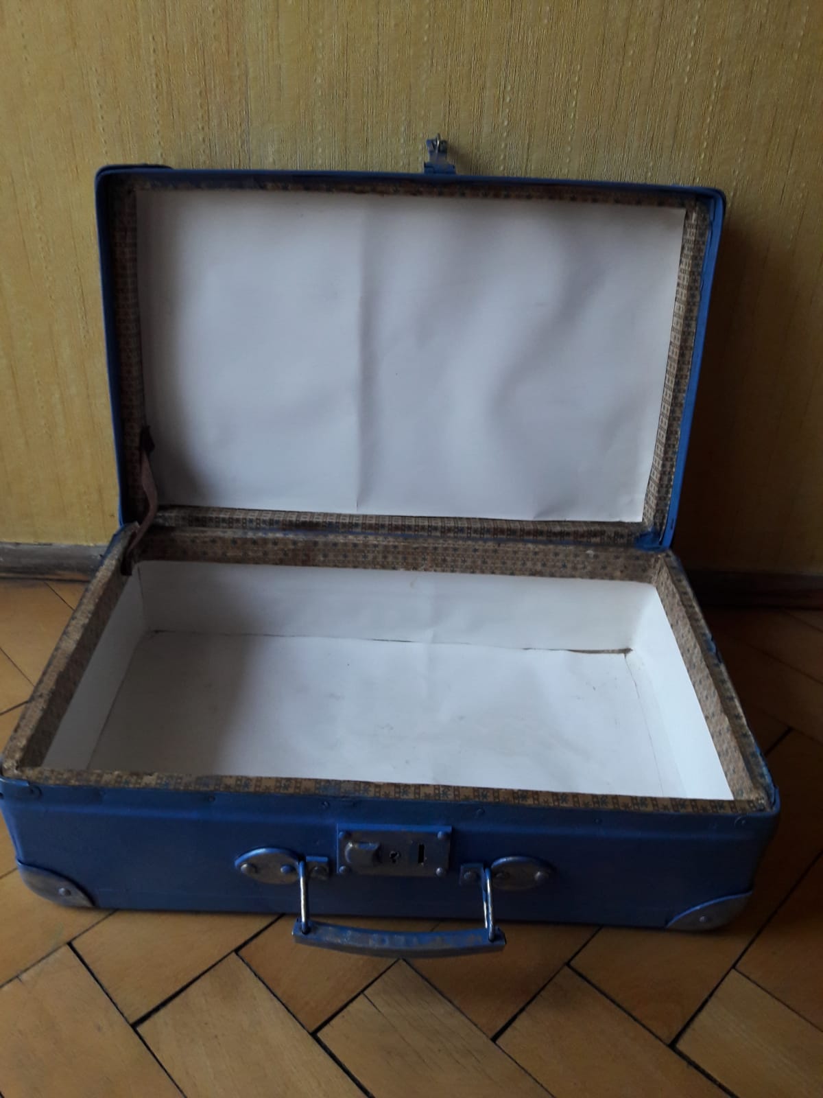 Vintage blue suitcase