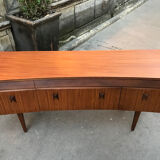Curved teak enfilade from the 1960s in London.