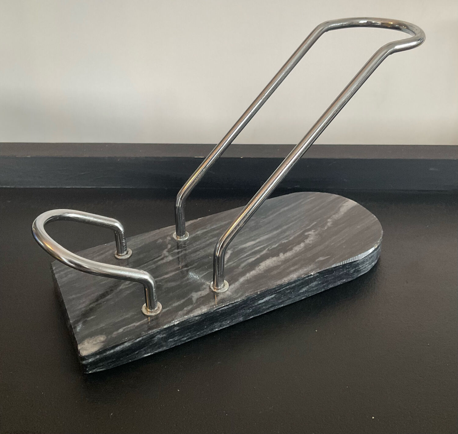 Vintage bottle holder in marble and metal