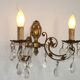 French Vintage Double Bronze & Crystal Wall Light - Stylized Dolphin Detail