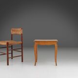 Mid-Century solid Oak carved Side Table, Belgium 1950s