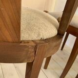 Set of 4 wooden gondola chairs, beige fabric