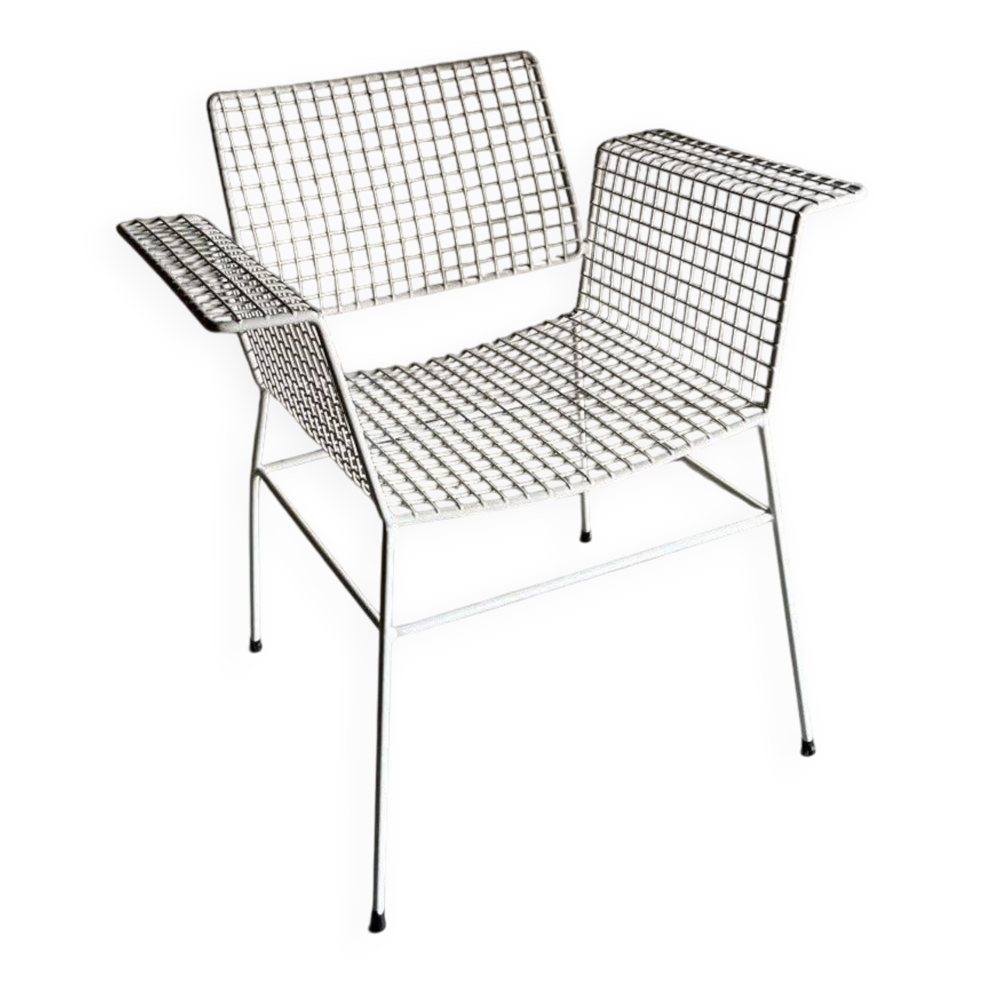 White metal wire chair from Erlau | Germany | 1960s
