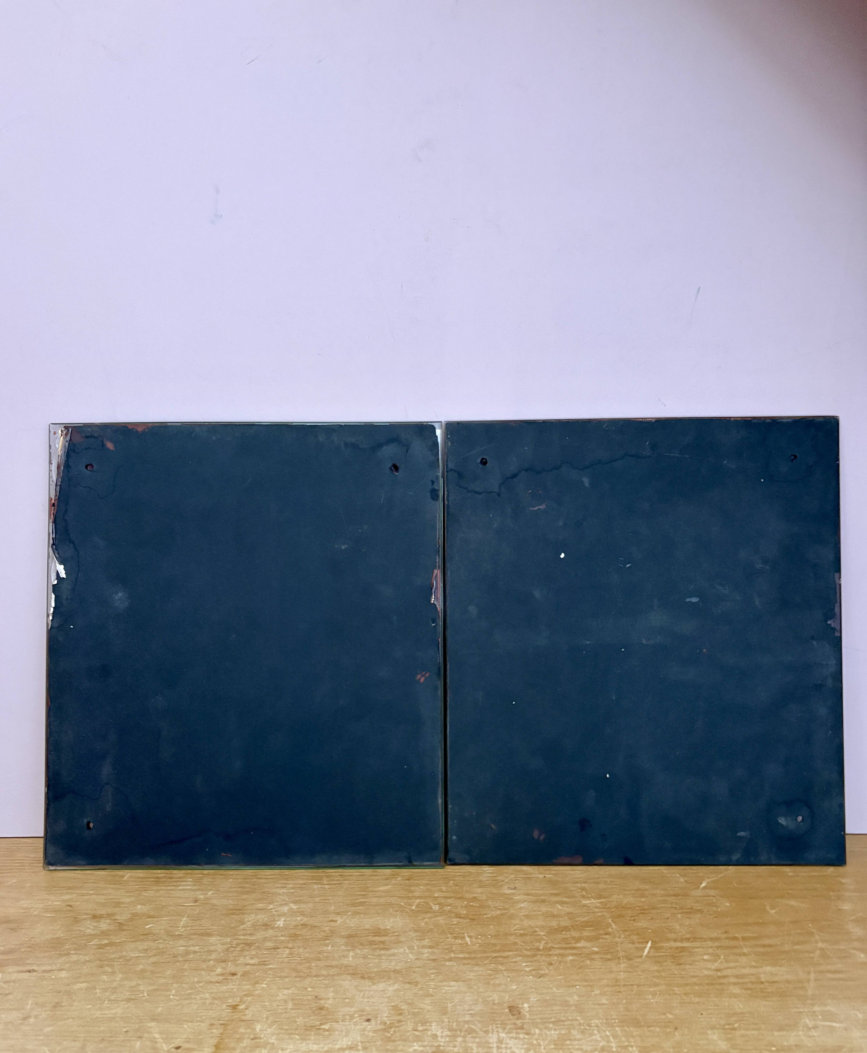 Set of 2 antique bevelled mirrors