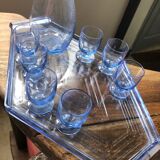 Carafe, glasses, tray