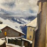 Picart the Gentle (Charles), oil on panel snow landscape signed 1937
