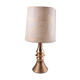 Ceramic gold table lamp with original shade, 70s