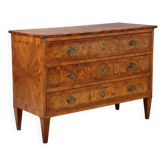 Commode néoclassique en noyer et loupe