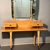 Vintage dressing table 1950 / 1960 with folding and removable mirror: convertible into an office