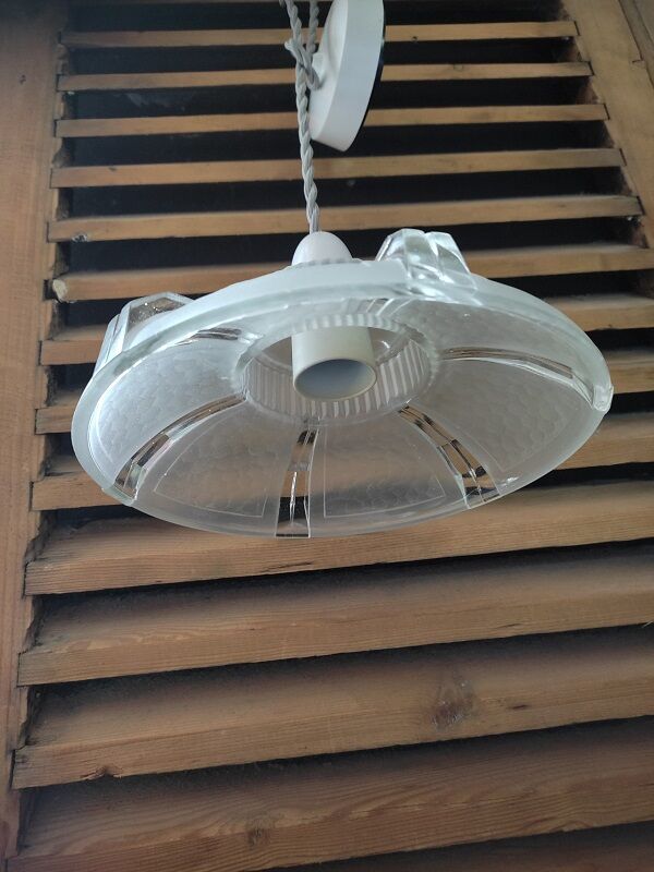 Original art deco suspension globe in molded glass dp 102238