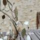 Italian cage chandelier decorated with ceramic roses and glass paste pendants