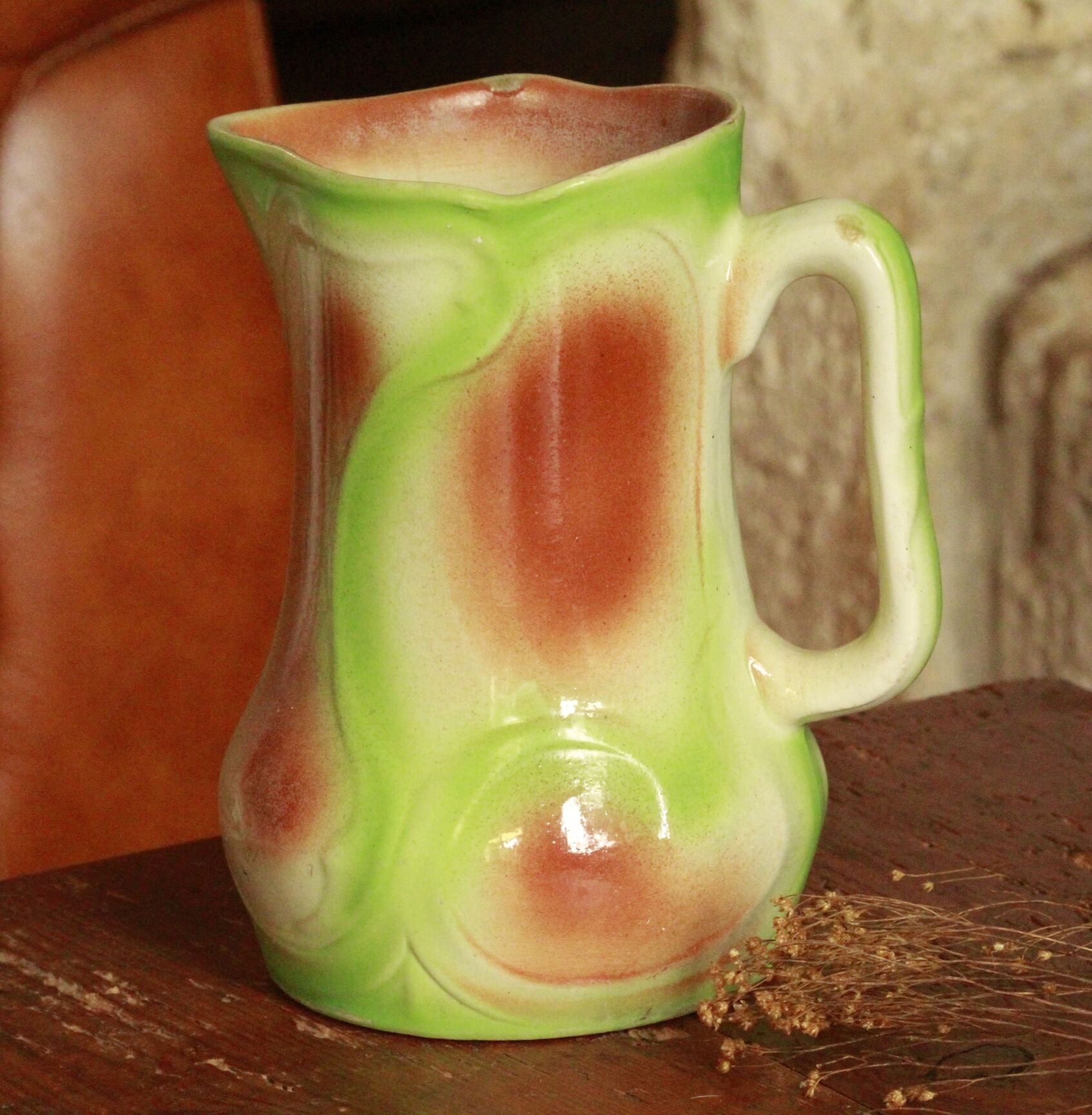 Old iron earth decanter