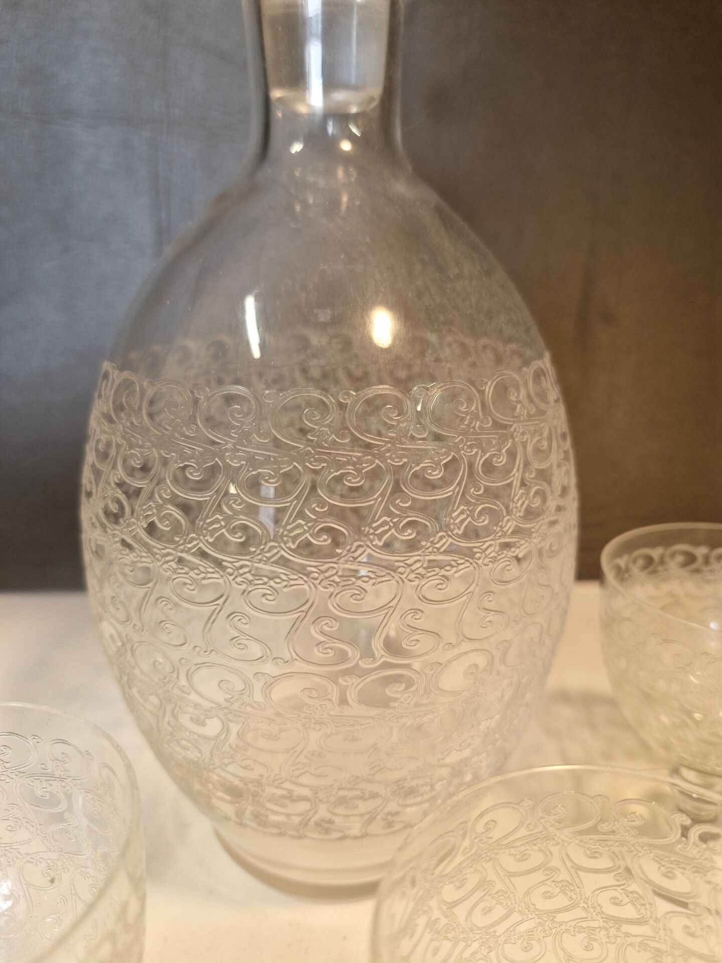 Baccarat carafe and glasses