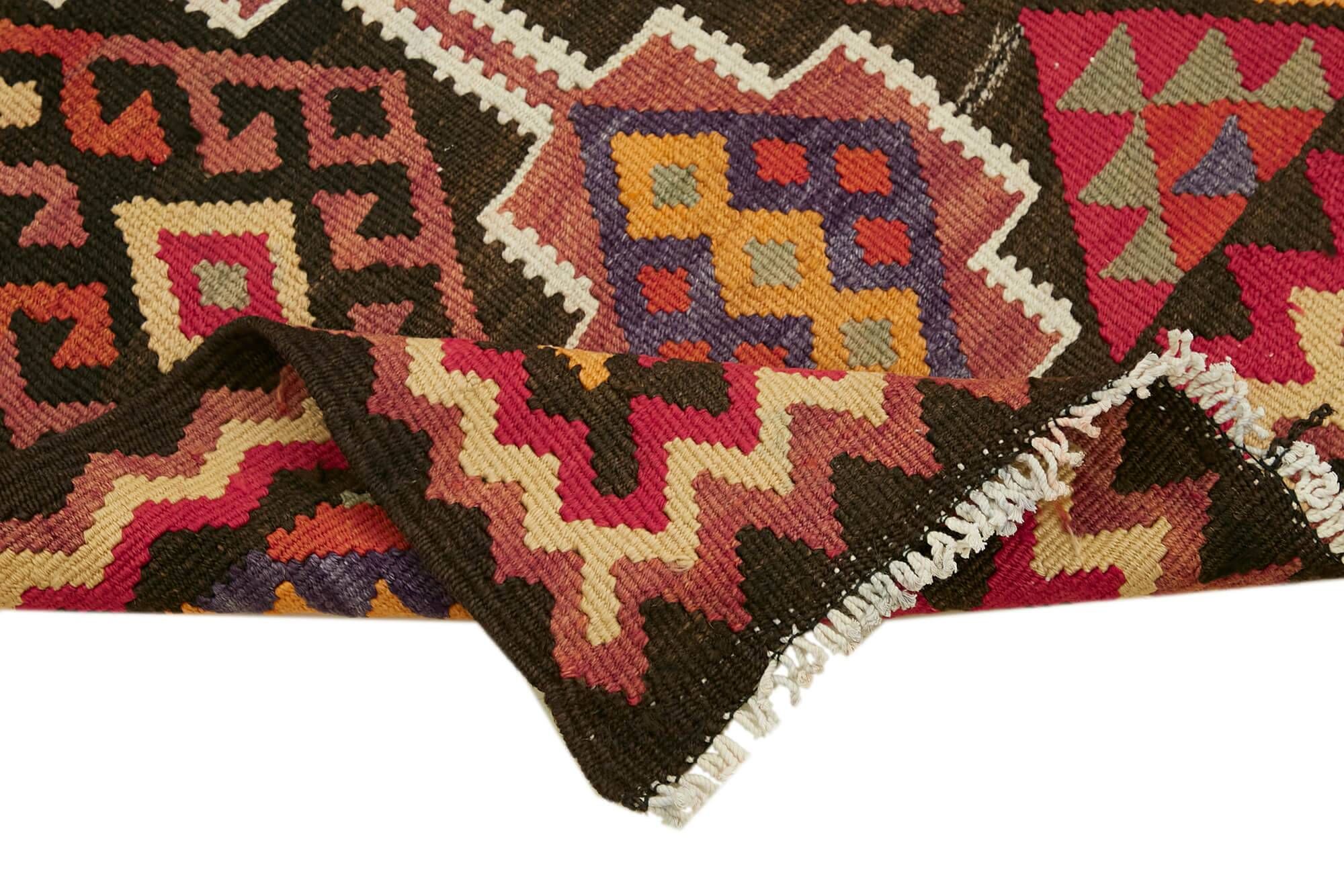 Turkish Handwoven Vintage Herki Kilim 80 cm x 350 cm