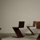 Ensemble de quatre chaises Zig-Zag après Gerrit Rietveld