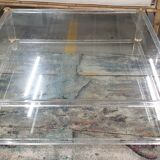 Rectangular glass coffee table, 1970/80
