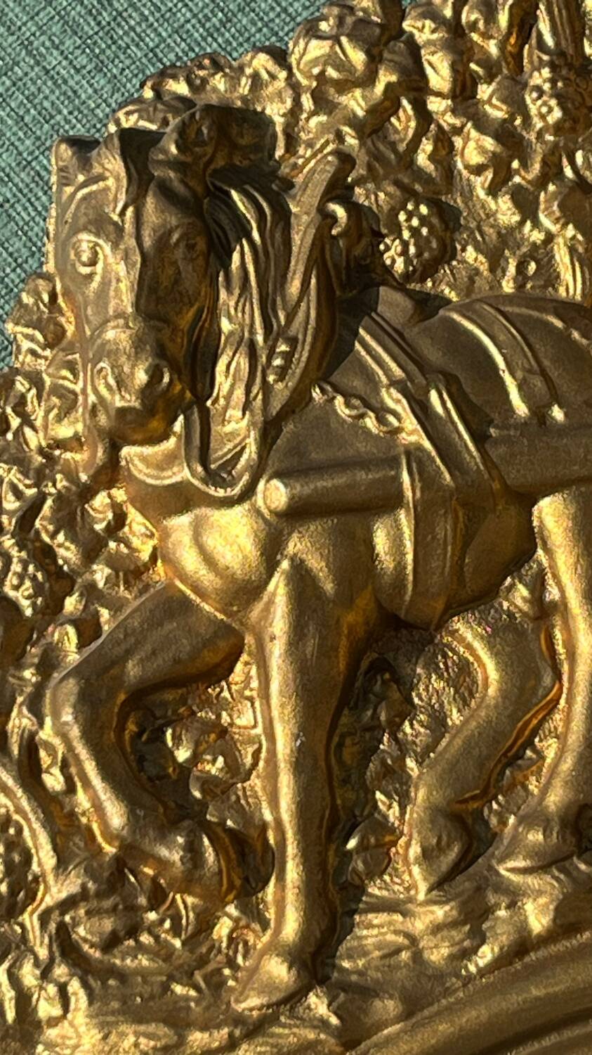 Miroir métal doré  27x 47 vintage