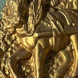 Gold metal mirror 27x 47 vintage