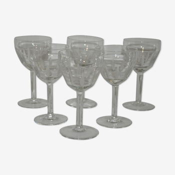 Lot de 6 verres à pied vintage des années 30