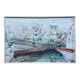 Tableau Aquarelle signée Dornier (?) "Bateaux au port de Vuaros" Espagne
