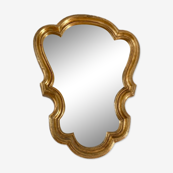 Miroir ancien en bois doré 39x30 cm