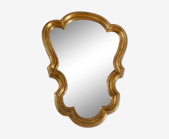 Miroir ancien en bois doré 39x30 cm