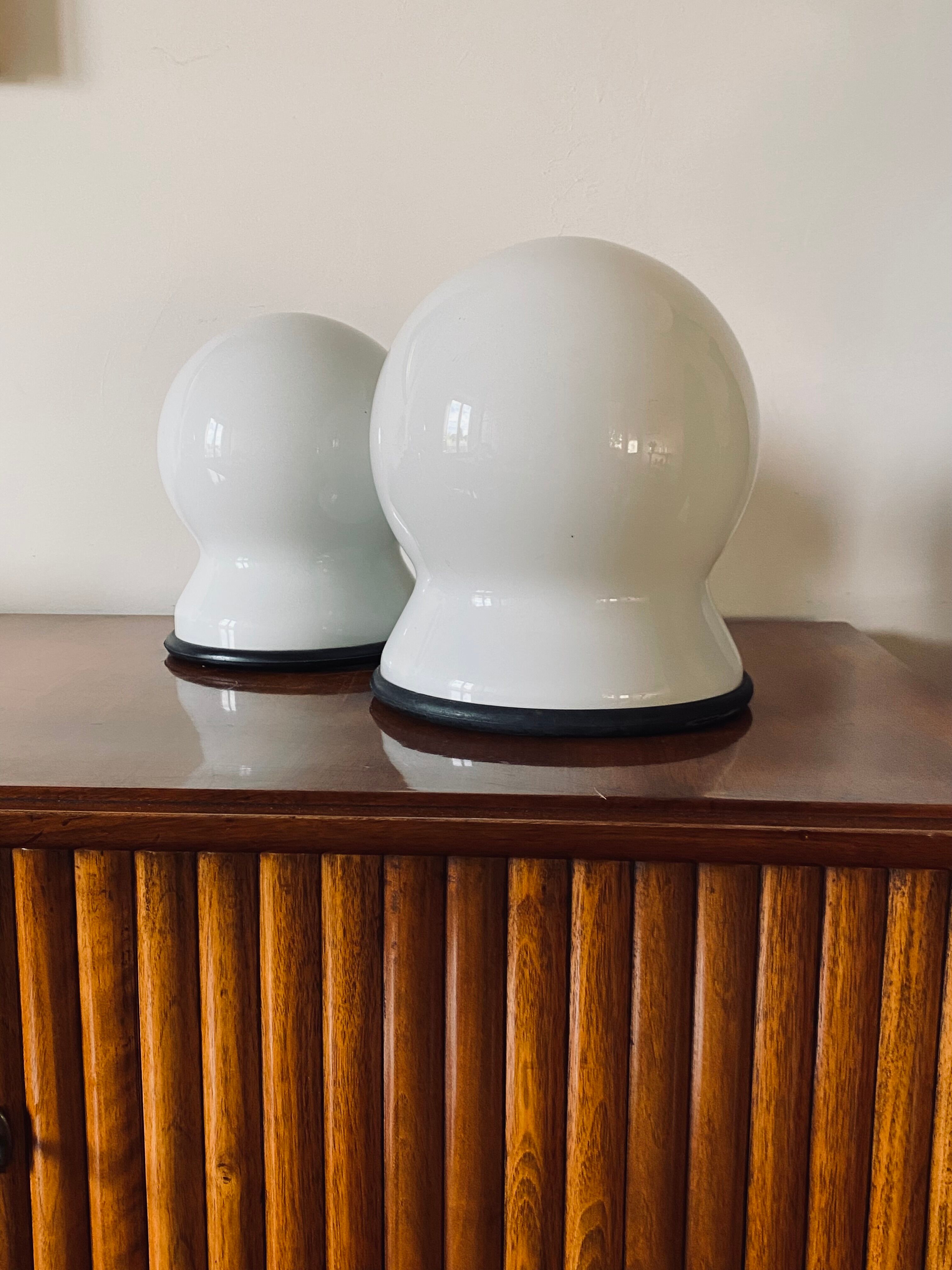 Sergio Asti, Set of 2 "Scafandro" Table Lamps, Candle, Italy 1970s