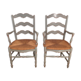 Pair of Provençal-style mulched chairs