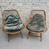 Pair of rattan armchairs from the 70s
