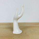 Hand ring soliflore white ceramic