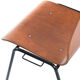 Bended teak plywood stacking chairs on metal construction, Germany, 1960s