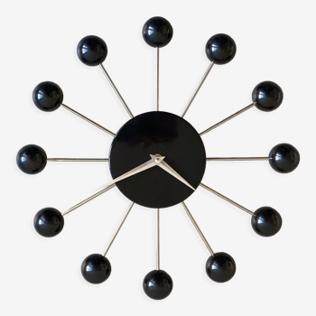Black sputnik spider wall clock - space age - atomic