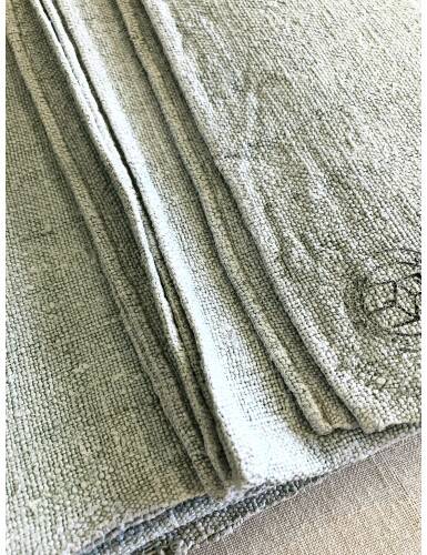 Celadon Dyed Pure Hemp Vintage Tablecloth