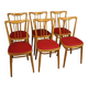 Italian Design Chairs In Exotic Wood And Faux Leather From 60s