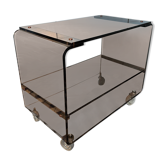 Meuble Hi-Fi Plexiglas fumé style Michel Dumas