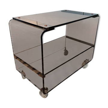 Hi-Fi furniture in smoked Plexiglas, Michel Dumas style.