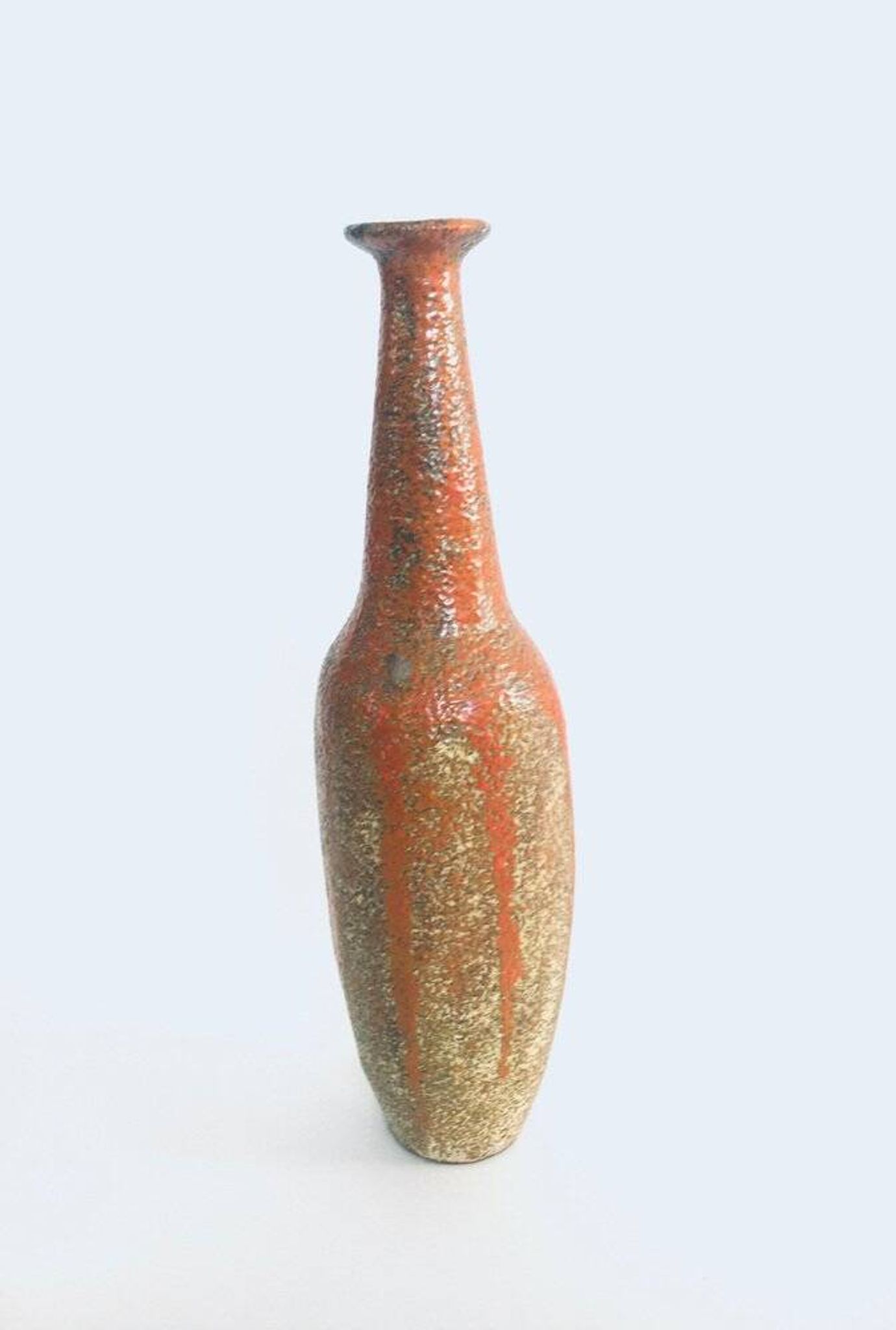 Mid-century Studio Pottery Tall Thick Glazed Vase, 1960s