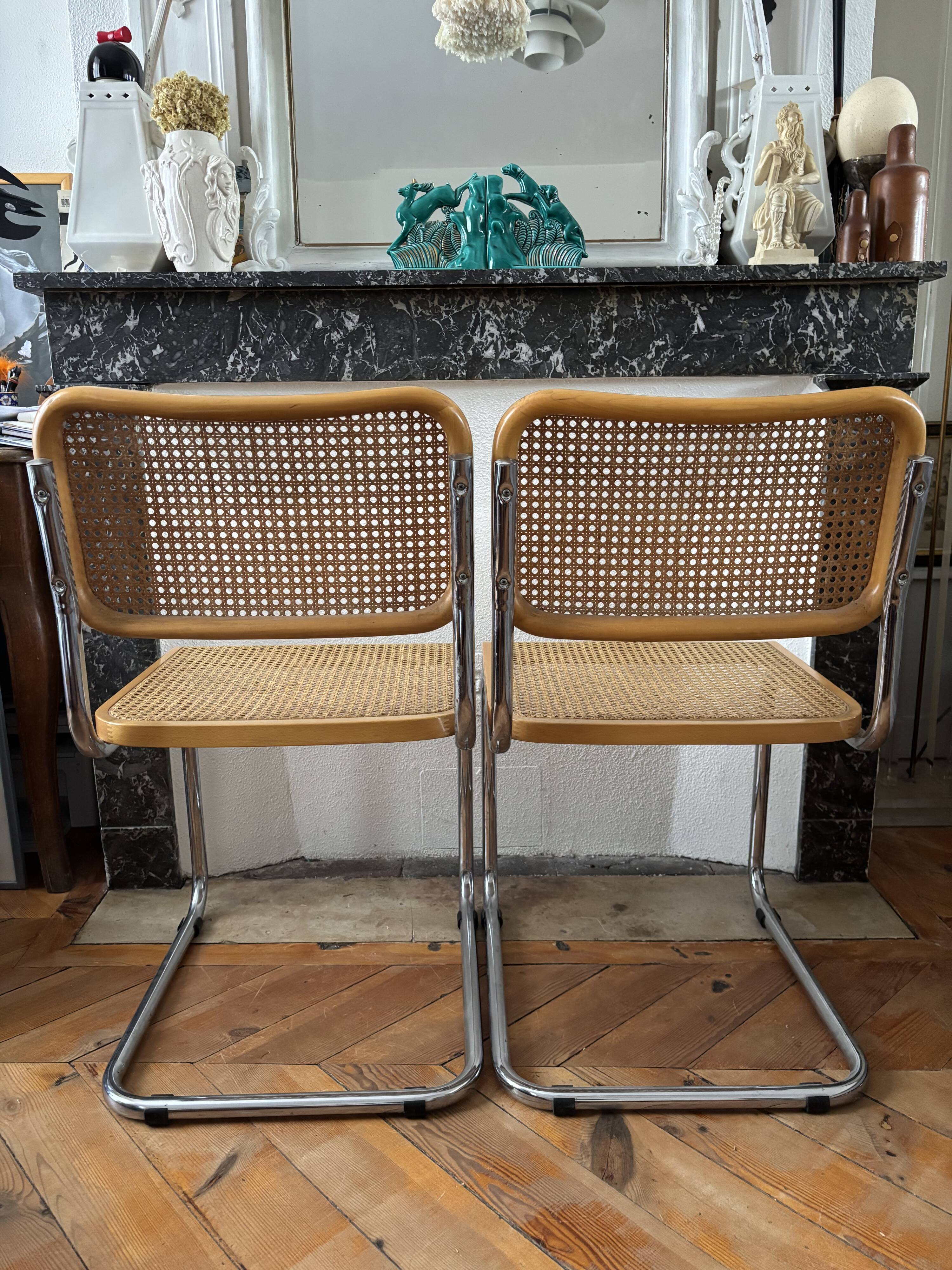 Pair of Cesca Italy caned chairs 1970