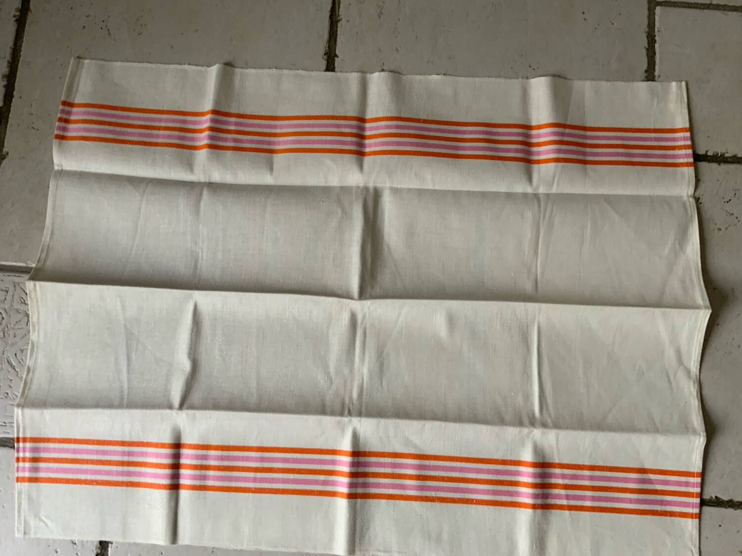 Trio of old new linen cotton XL mixed tea towels
