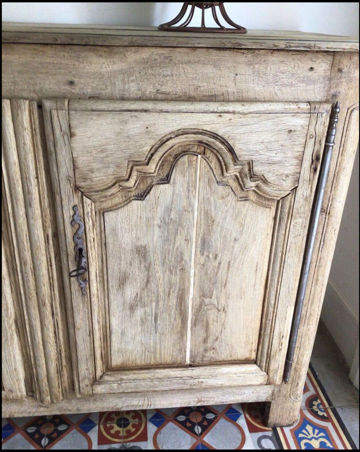 Nineteenth pickled oak sideboard