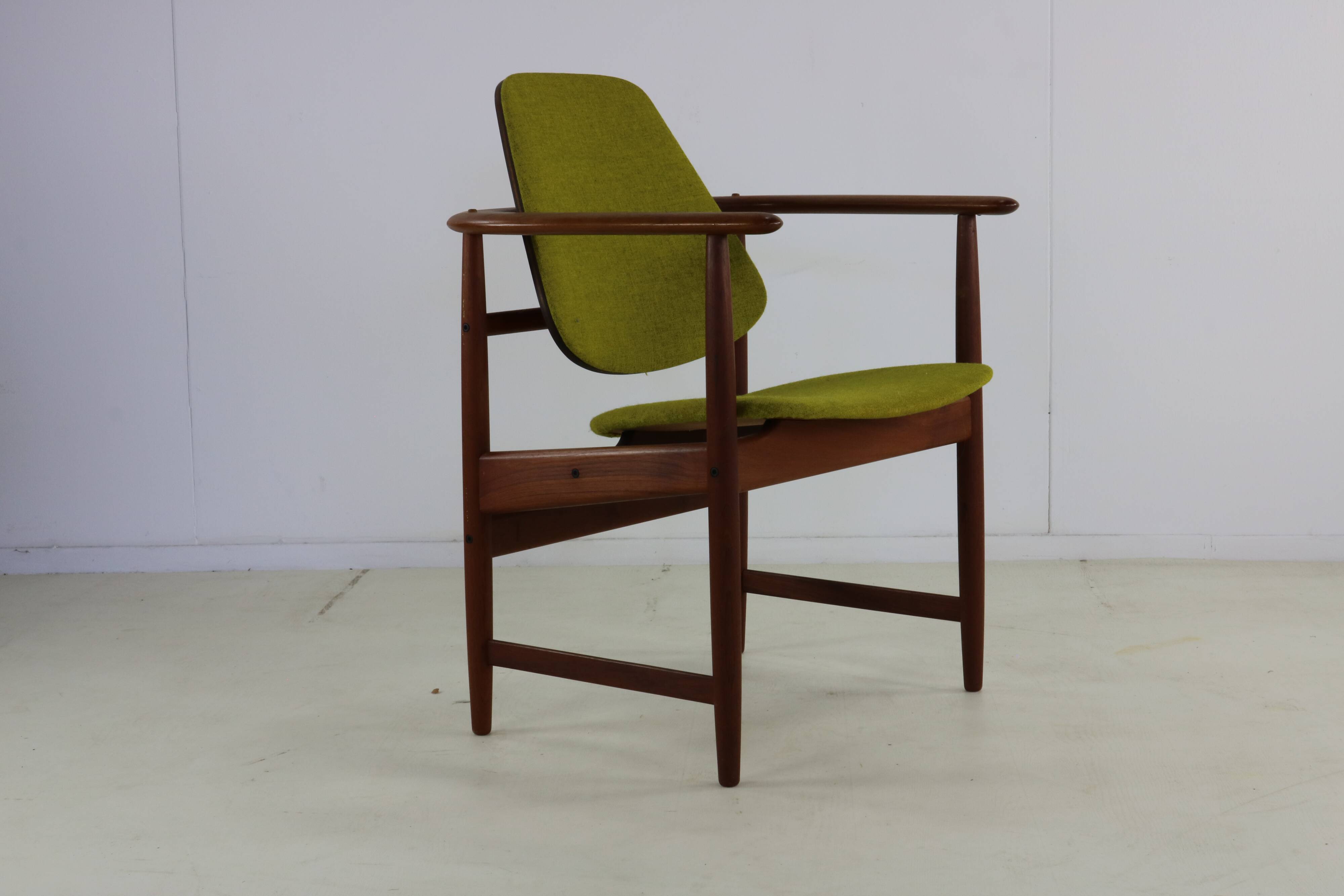 Two Danish design lounge arm chairs by Arne Hovmand Olsen